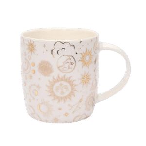 Stjernetegns tekrus med cremefarvet baggrund og fine detaljer.