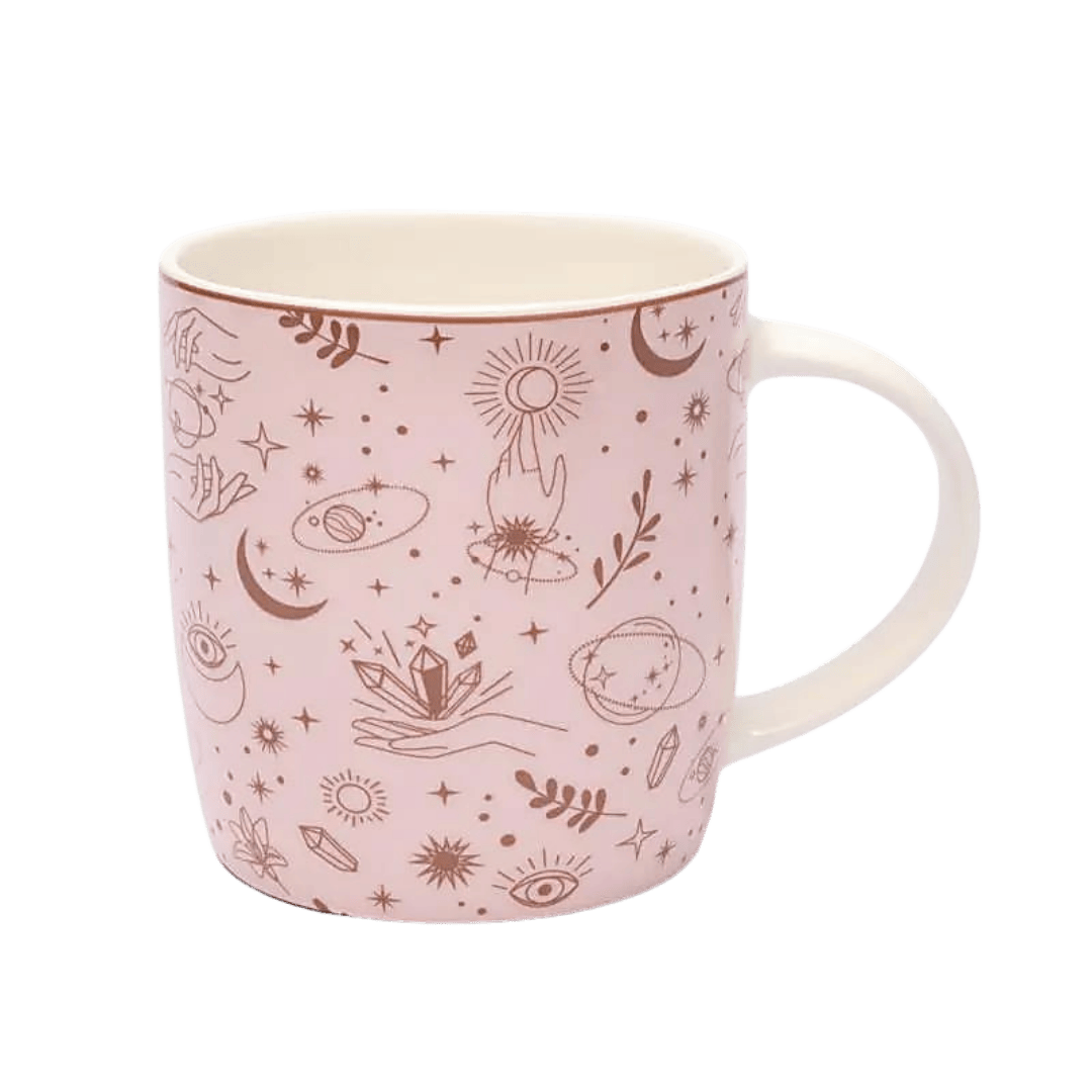 Spirituelt tekrus med alkymistiske symboler – glaseret porcelæn.